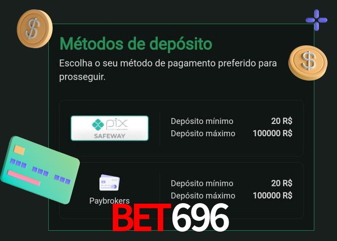 O cassino bet696 oferece uma grande variedade de métodos de pagamento